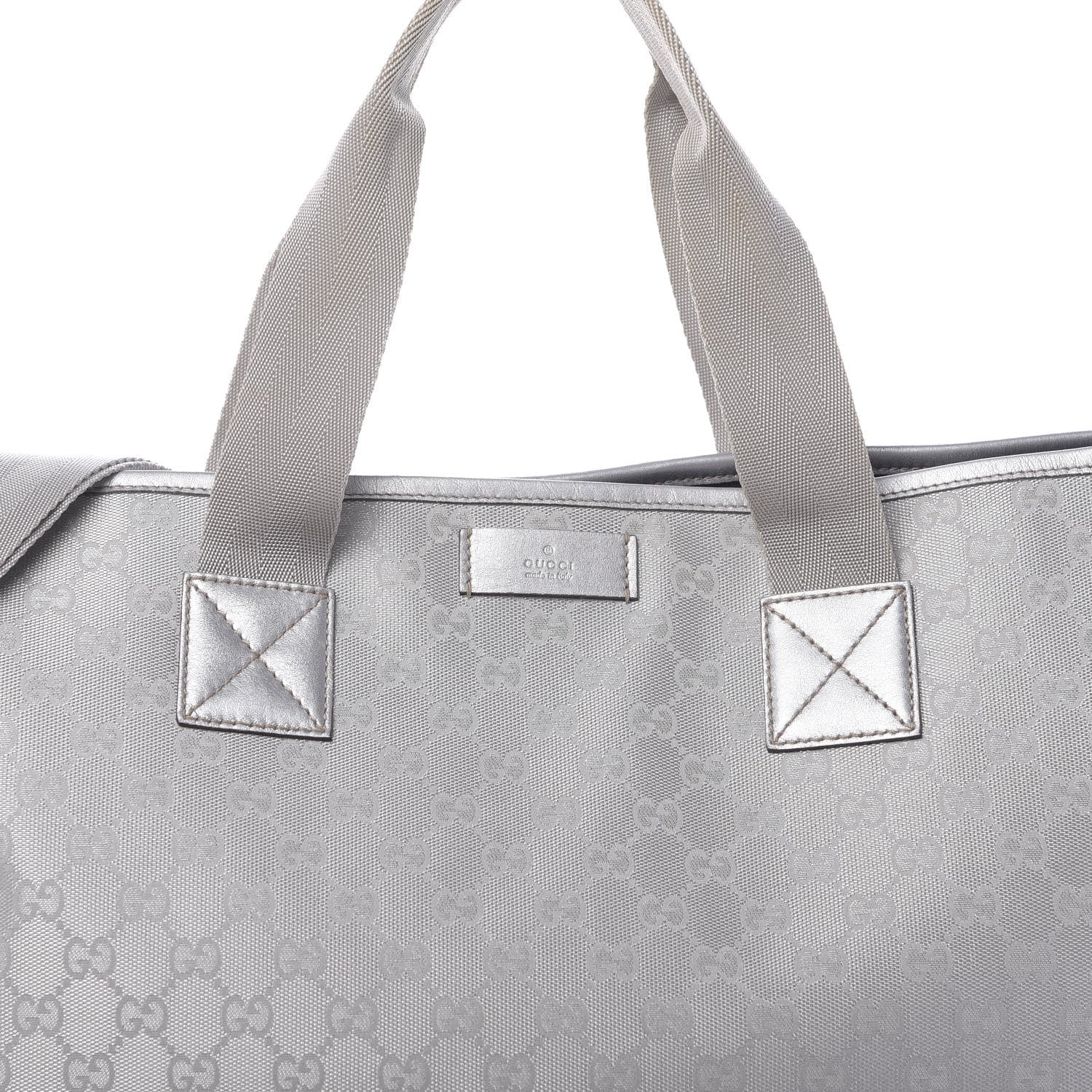 Gucci Metallic Monogram Travel Bag Silver 9 of 15