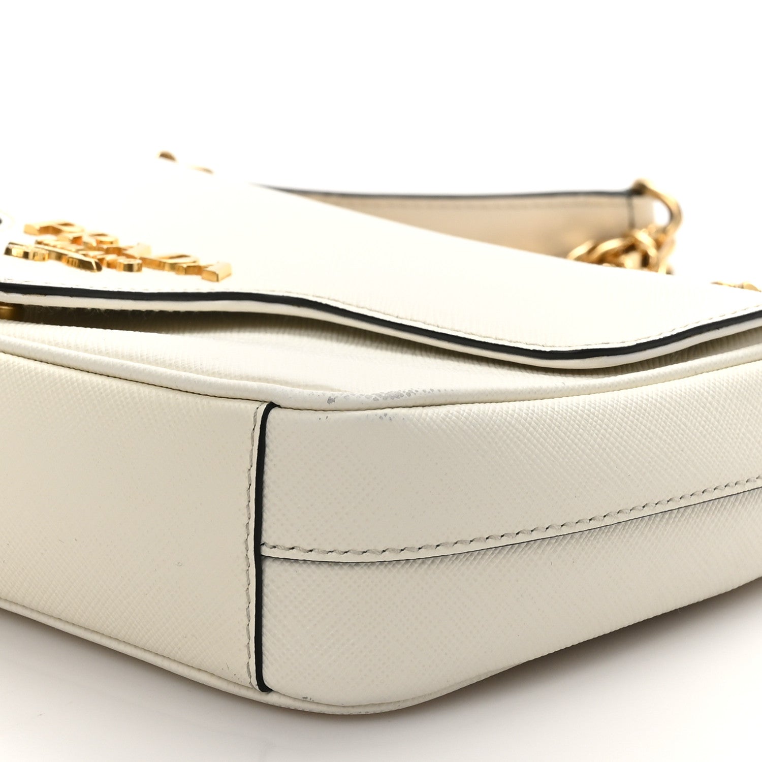 Prada Saffiano Flap Shoulder Bag Talco 9 of 9