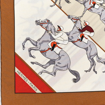 Hermes Silk Les Courses Scarf 45 Caramel Beige Brique 2 of 3