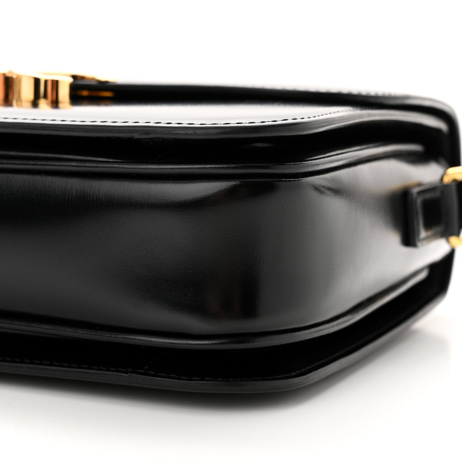 Celine Shiny Calfskin Medium Triomphe Black 10 of 14