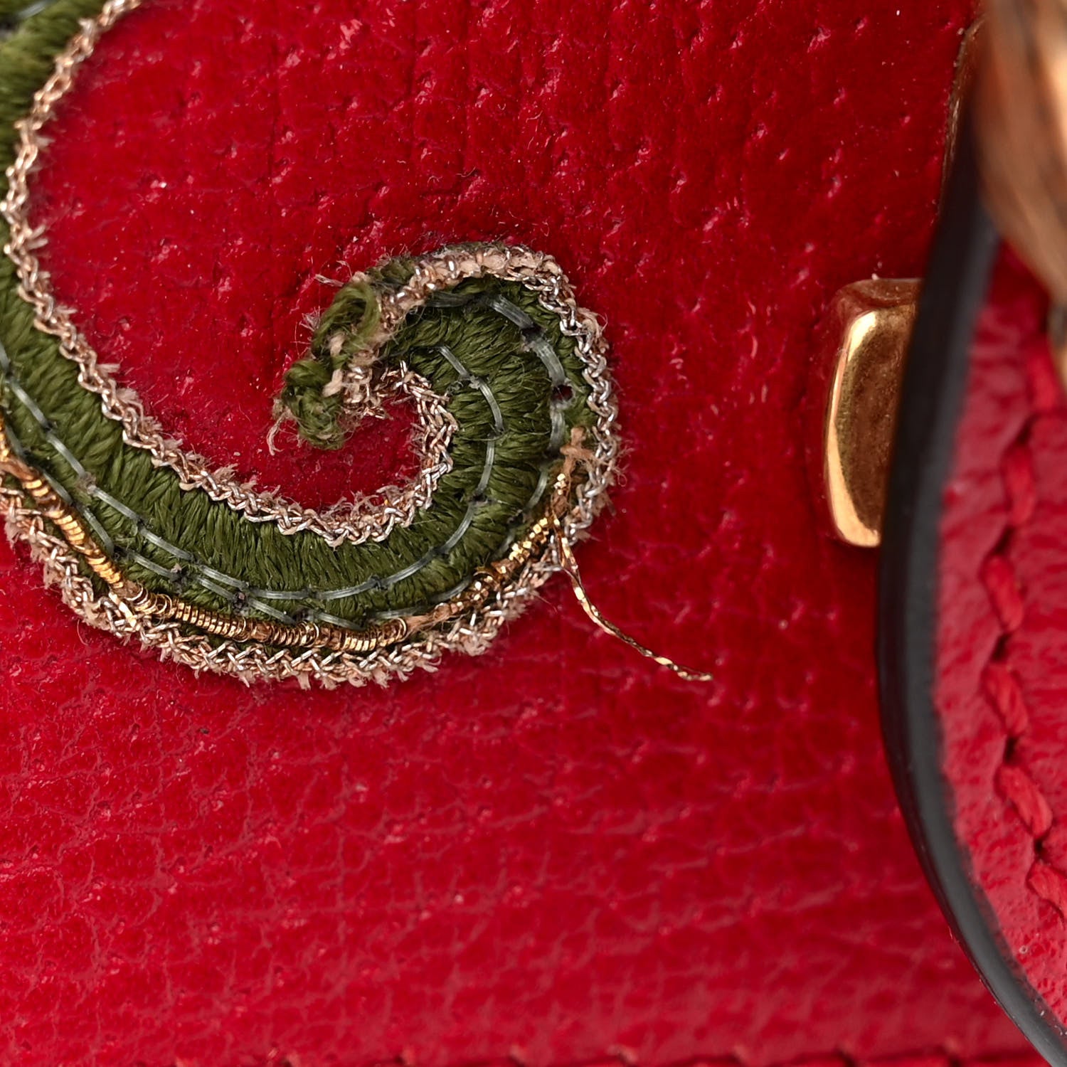 Gucci Calfskin Web Floral Embroidered Small Dionysus Shoulder Bag Hibiscus Red 15 of 16