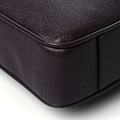 Burberry Textured Calfskin Small Newberg Briefcase Burgundy 9 of 10