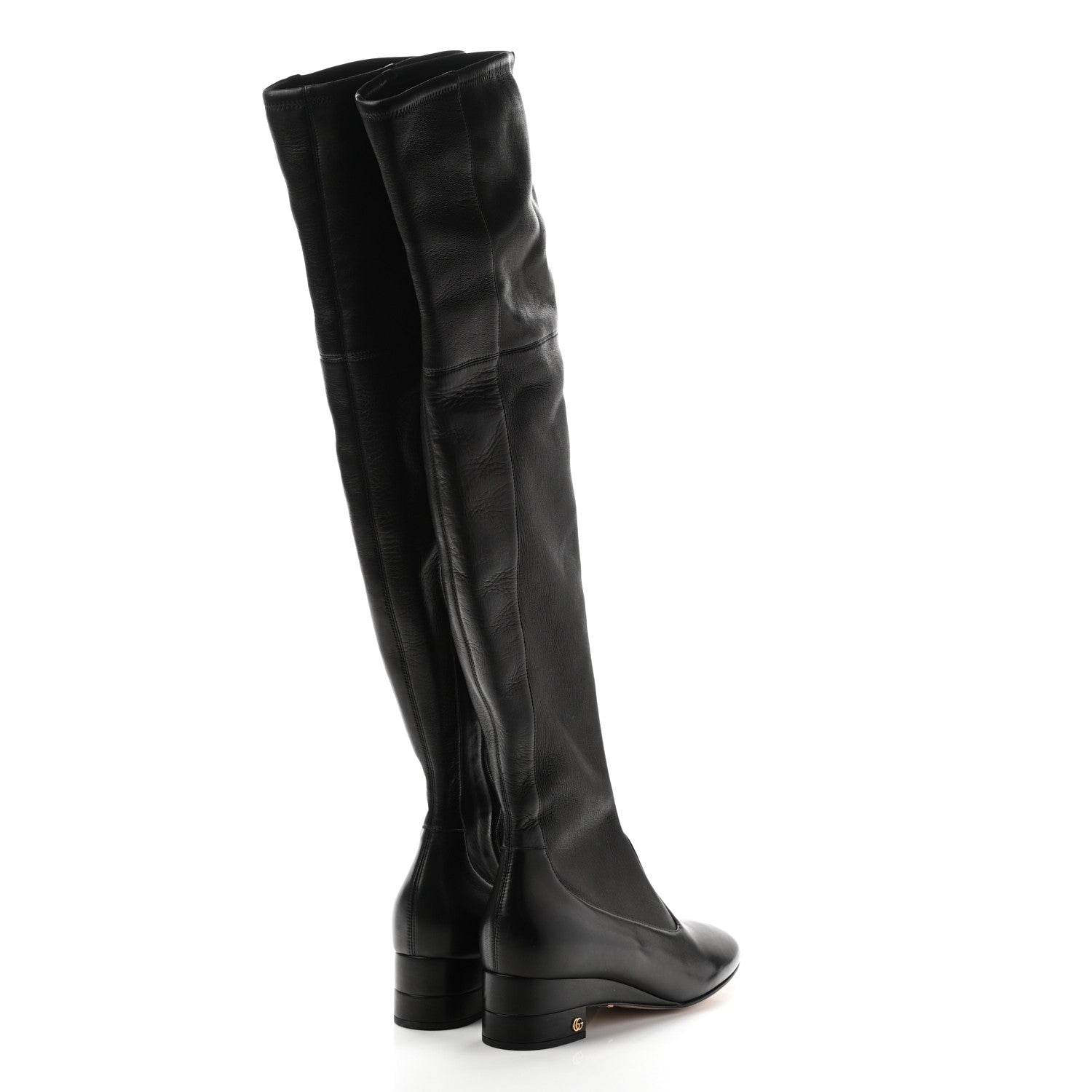 Gucci Nappa Claus Over The Knee Boots 38.5 Black 4 of 15