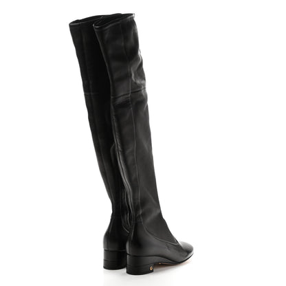 Gucci Nappa Claus Over The Knee Boots 38.5 Black 4 of 15