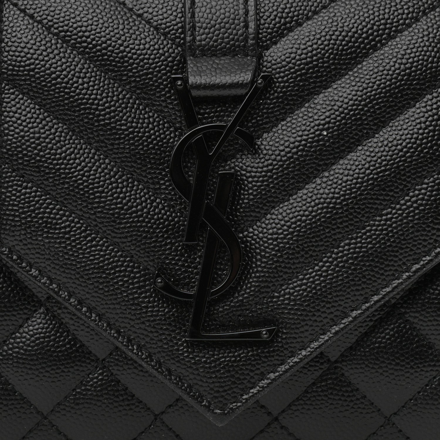 Saint Laurent Grain De Poudre Textured Mixed Matelasse Triquilt Small Monogram Satchel Black 8 of 14