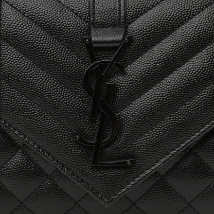 Saint Laurent Grain De Poudre Textured Mixed Matelasse Triquilt Small Monogram Satchel Black 8 of 14