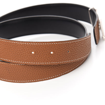 Hermes Box Togo Constance H Belt 95 Black Gold 4 of 6