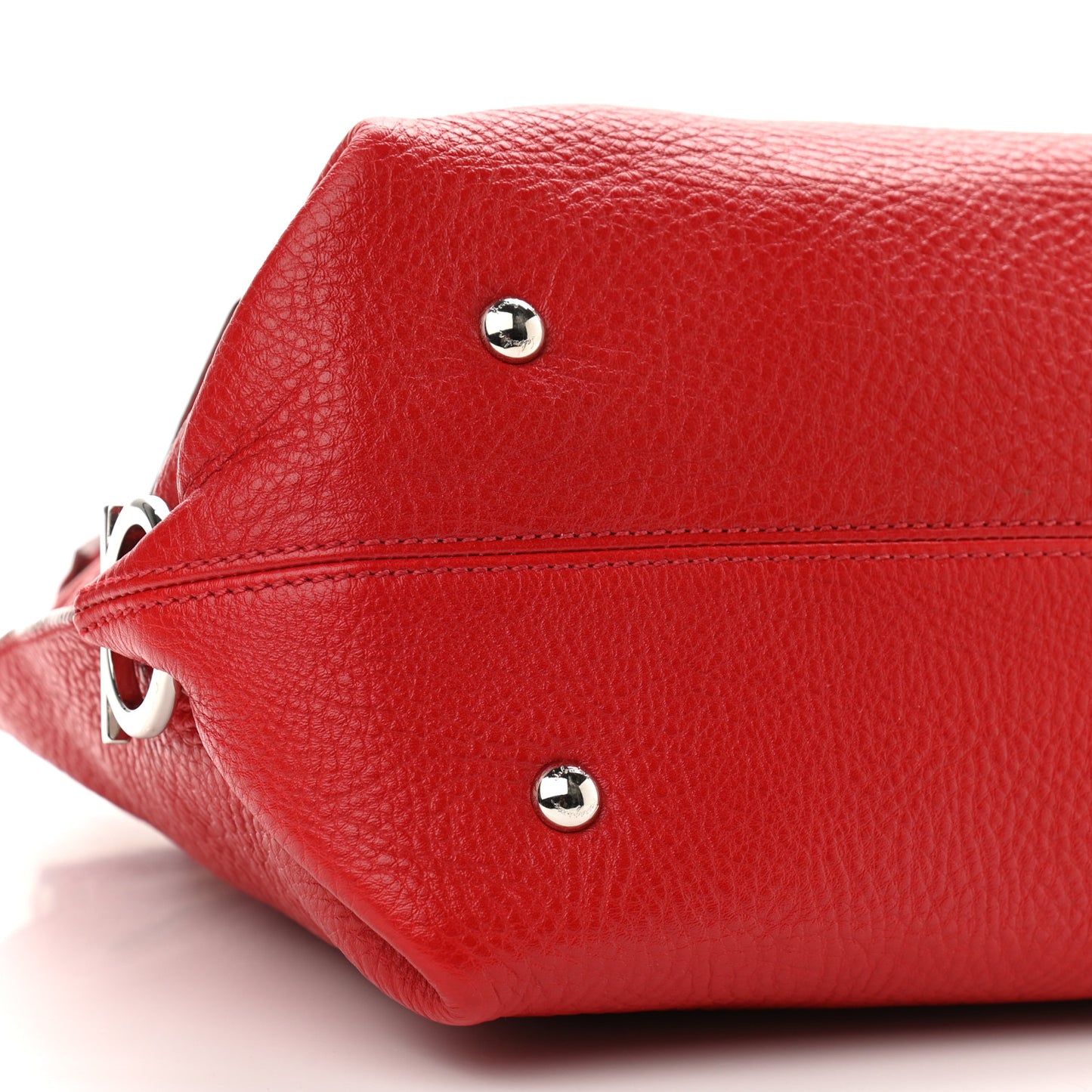 Grained Calfskin Sofia Satchel Red