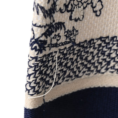 Christian Dior Canvas Embroidered Medium Dioriviera Toile De Jouy Book Tote Blue 11 of 13