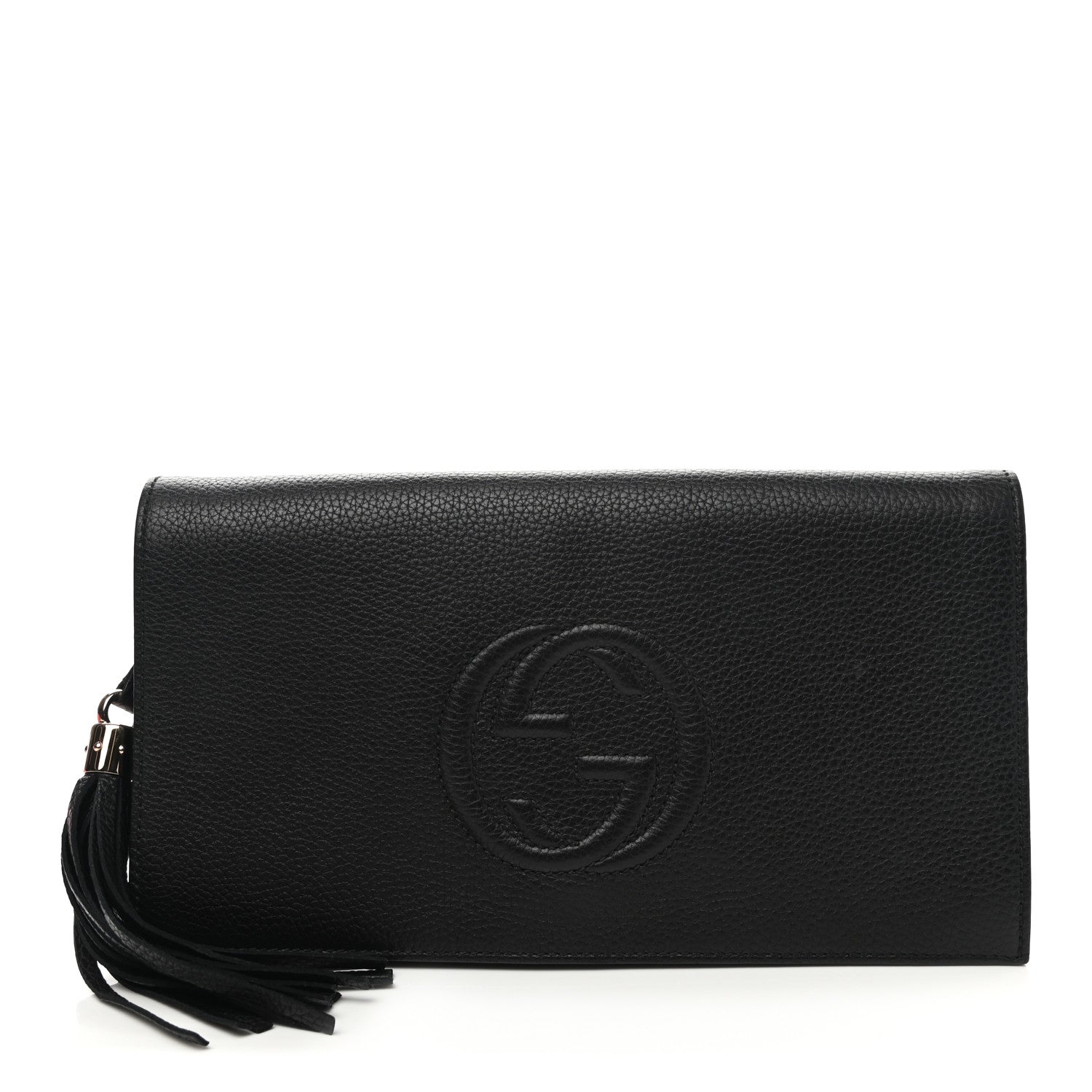 Gucci Pebbled Calfskin Medium Soho Clutch Black 1 of 8