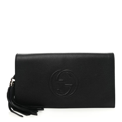 Gucci Pebbled Calfskin Medium Soho Clutch Black 1 of 8