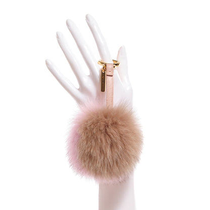 Fendi Fox Fur Pom Pom Bag Charm Beige Light Pink 2 of 7