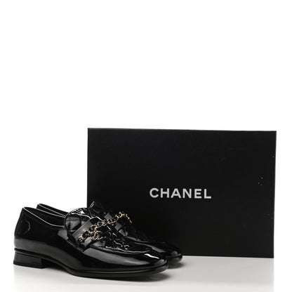 Chanel Patent Calfskin CC Chain Mocassin Loafers 36.5 Black 9 of 10