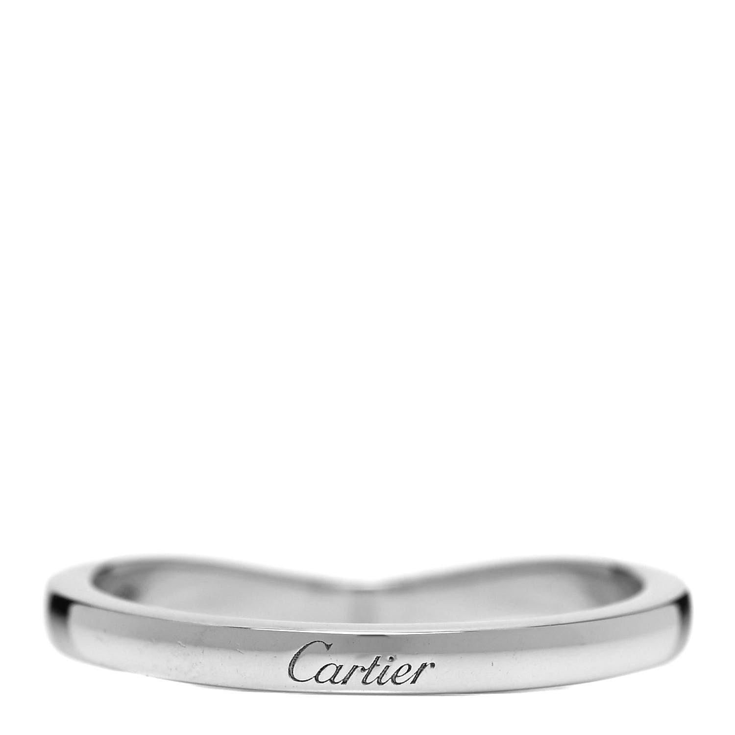 Cartier Platinum Ballerine Wedding Band Ring 54 6.75 3 of 4