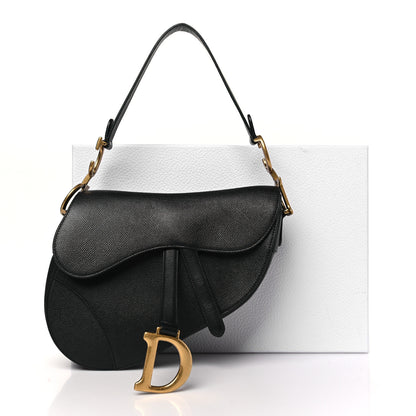 Christian Dior Grained Calfskin Saddle Bag Black 11 of 12