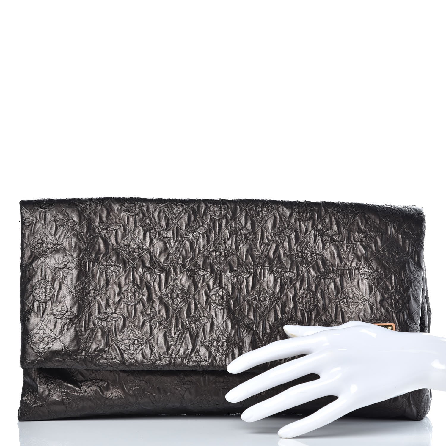 Louis Vuitton Jacquard Quilted Monogram Limelight Clutch PM Black 2 of 9
