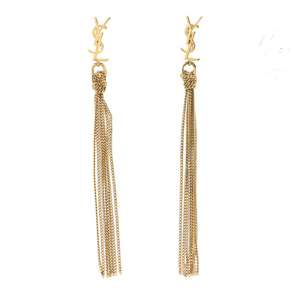 Saint Laurent Metal Cassandre Tassel Earrings Gold 1 of 4