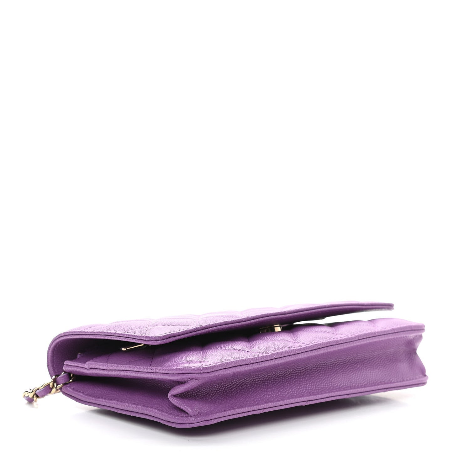 Caviar Quilted Wallet On Chain WOC Purple