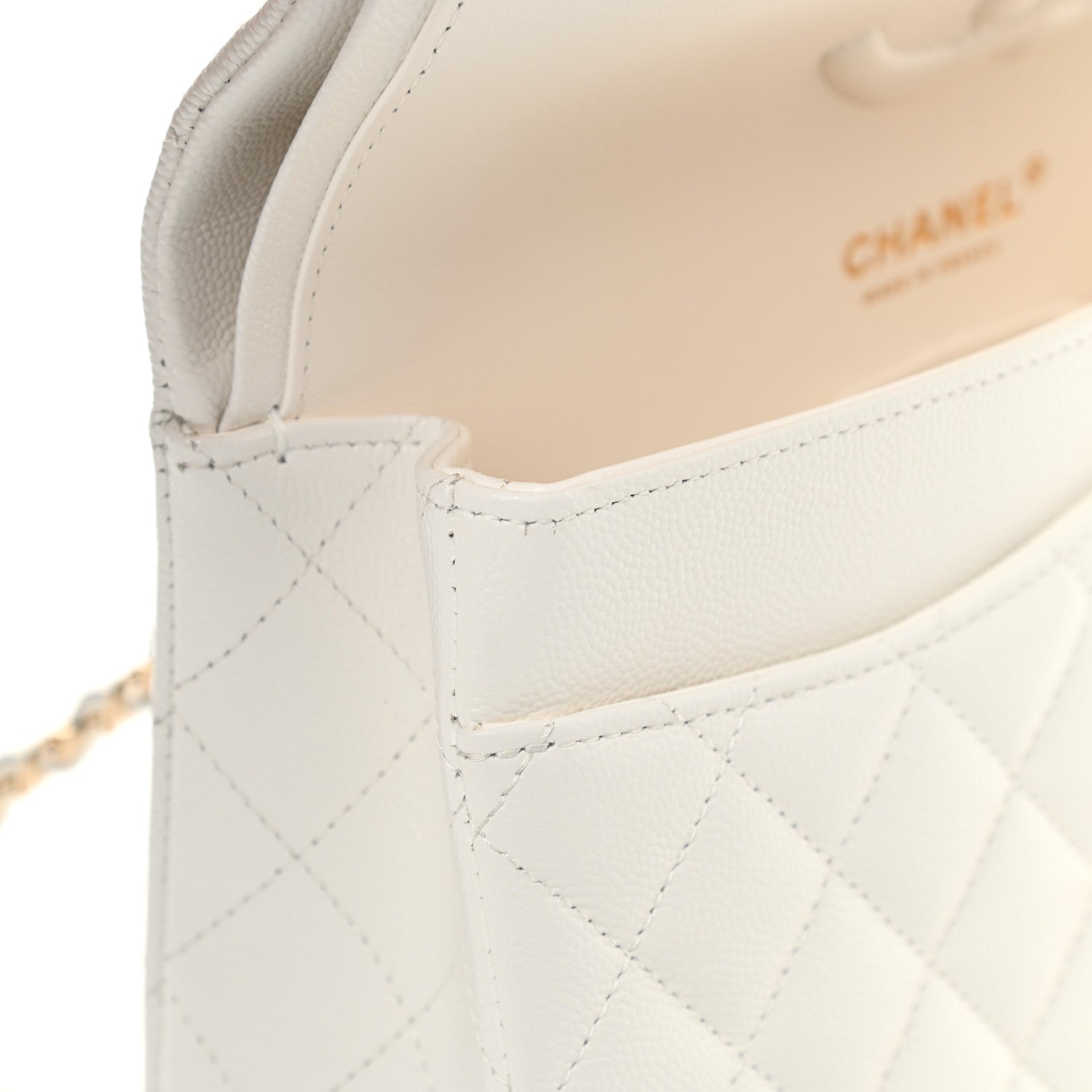 Chanel Caviar Quilted Medium Double Flap White 13 of 13