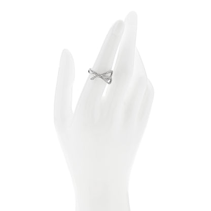 Tiffany 18K White Gold Diamond .40ct Bow Ring 53 6.5 2 of 5