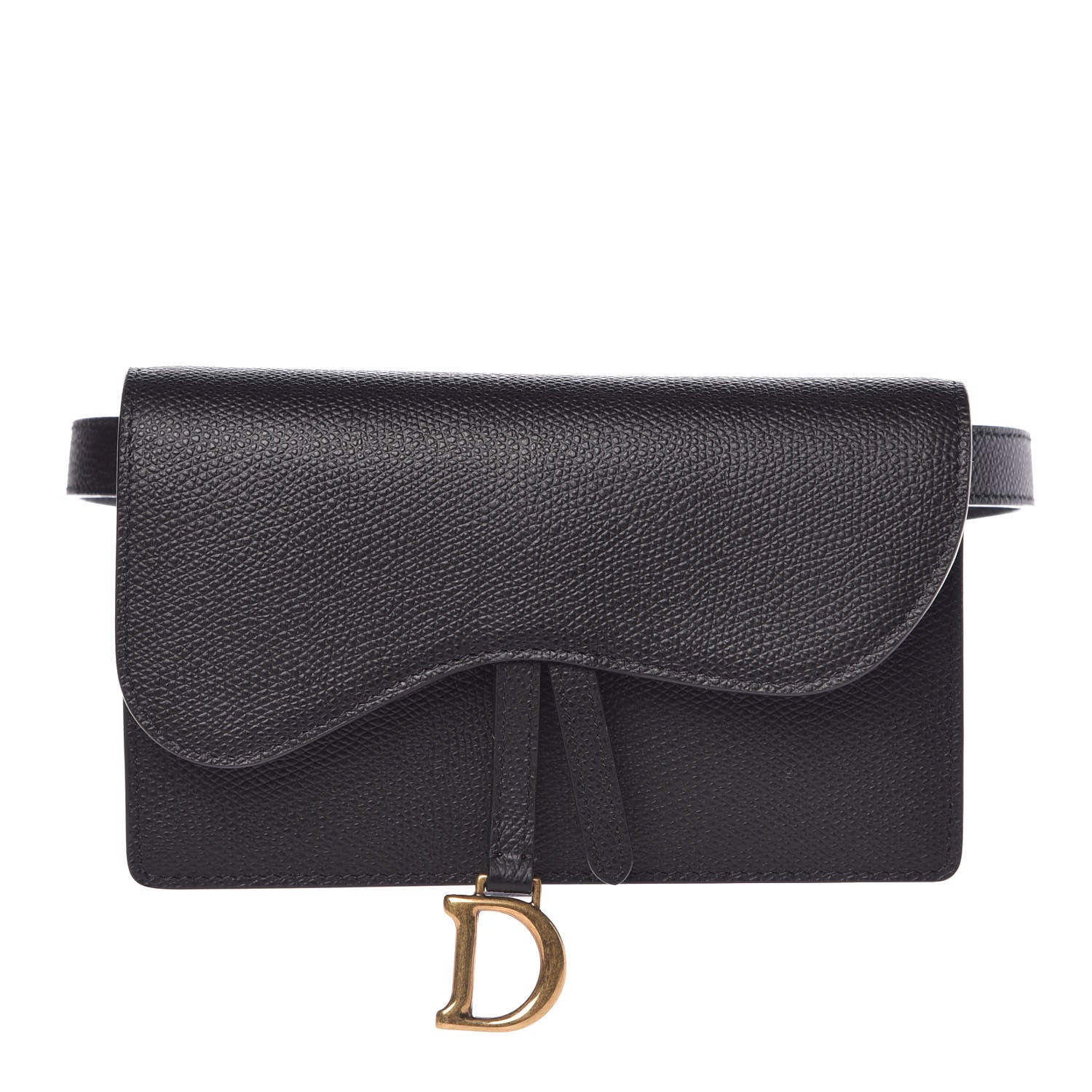 Christian Dior Grained Calfskin Saddle Belt Bag Black 1 of 8