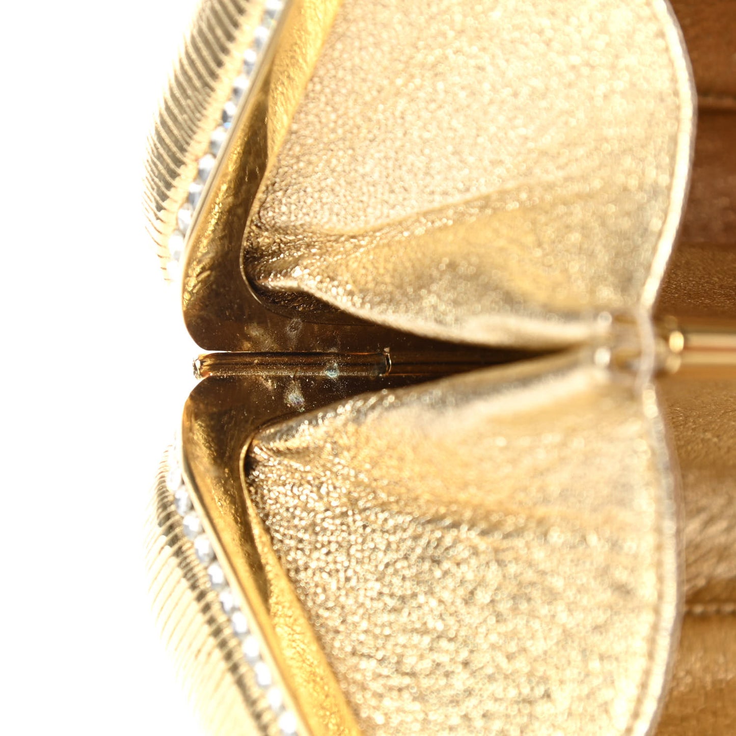 Crystal Minaudiere Clutch Gold