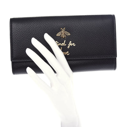 Gucci Calfskin Animalier Continental Wallet Black 2 of 7