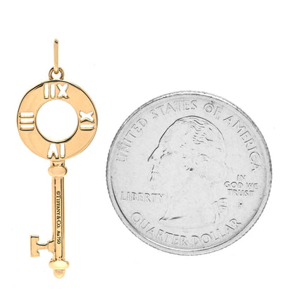 Tiffany 18K Yellow Gold Diamond Atlas Pierced Key Pendant 2 of 2
