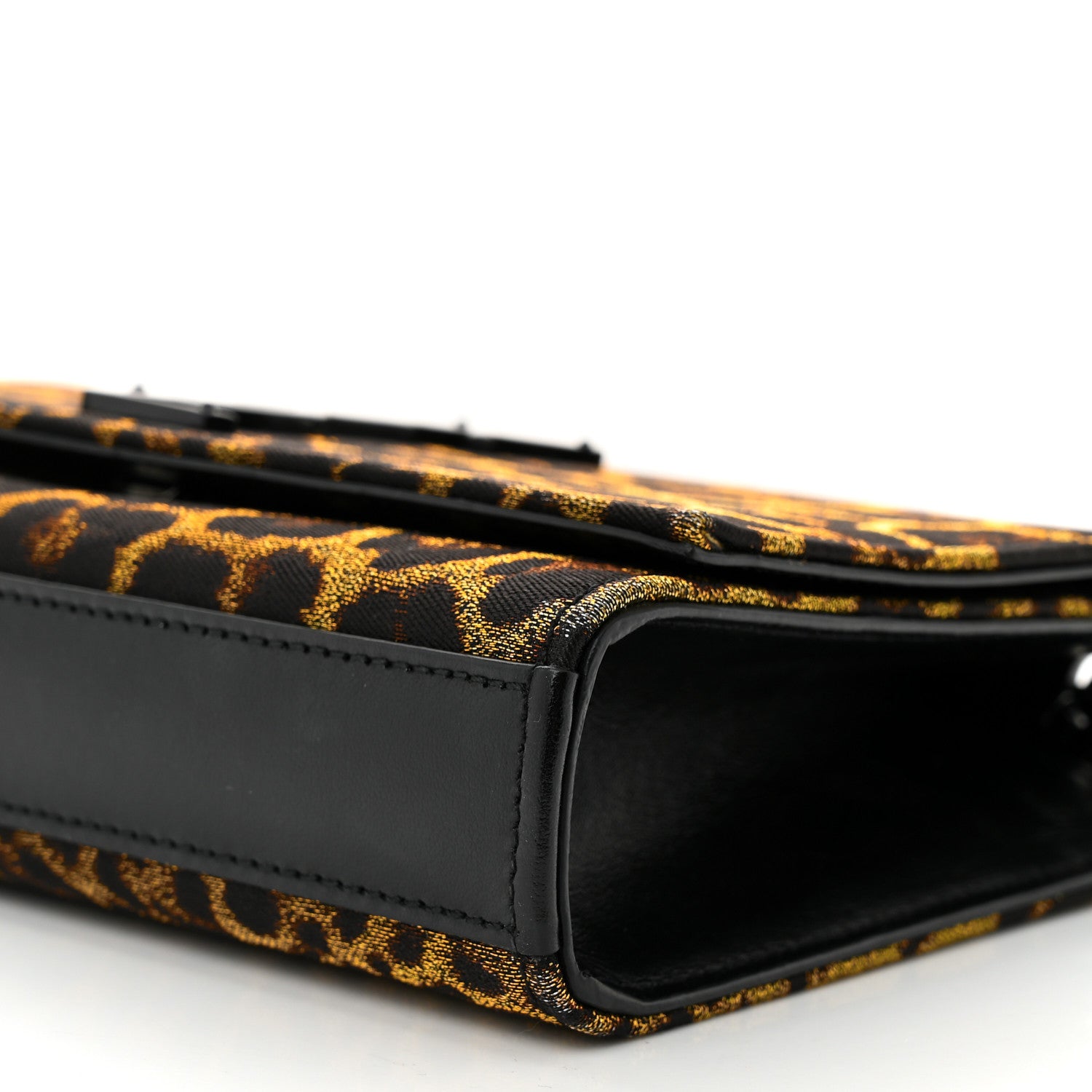 Saint Laurent Jacquard Leopard Small Monogram Kate Satchel Oro Natural 10 of 10