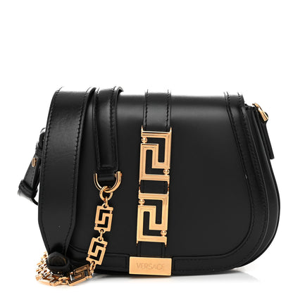 Versace Calfskin Small Greca Goddess Shoulder Bag Black 1 of 9