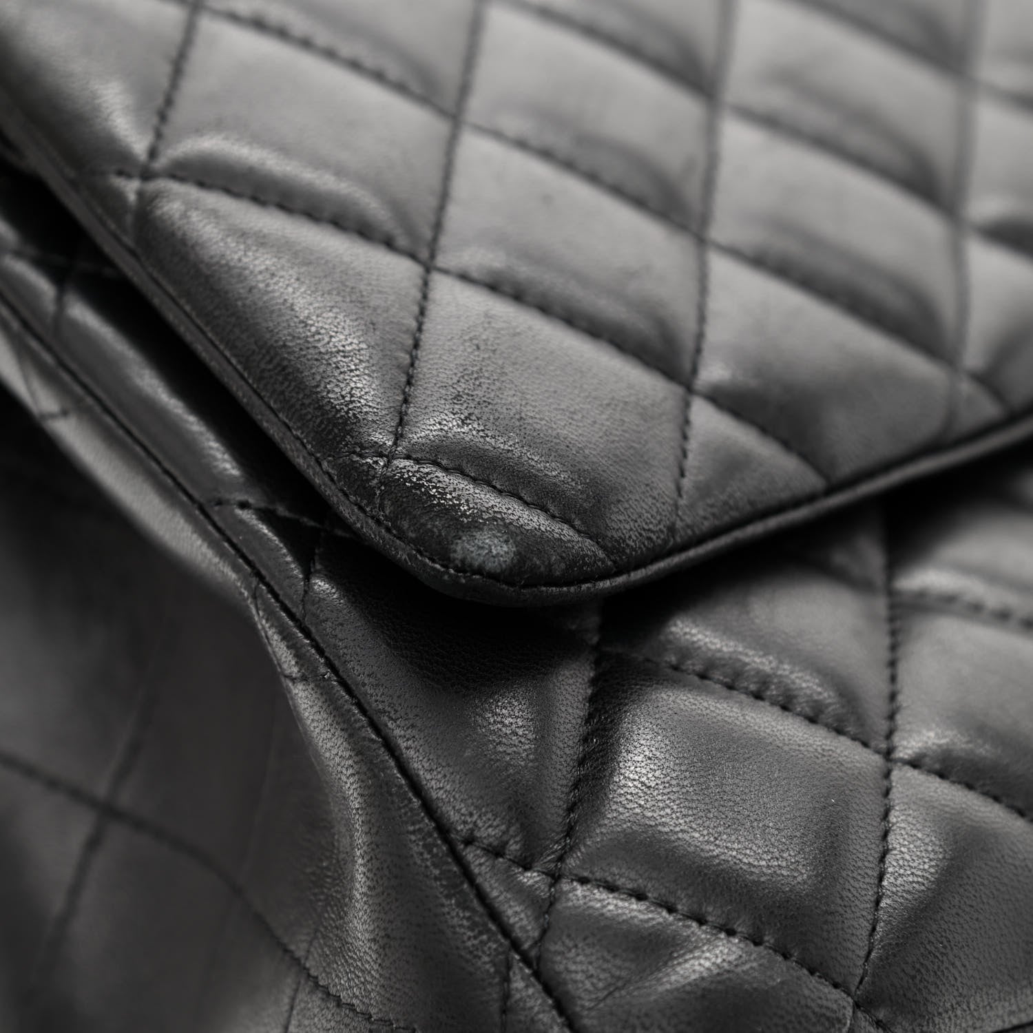 Chanel Lambskin Quilted Maxi Double Flap Black 14 of 19