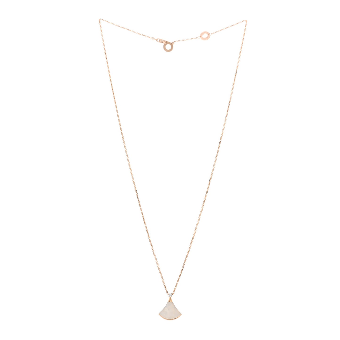 18K Rose Gold Diamond Mother of Pearl Small Divas' Dream Pendant Necklace