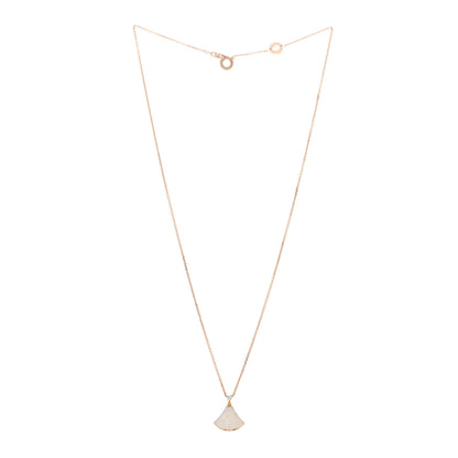 Bulgari 18K Rose Gold Diamond Mother of Pearl Small Divas' Dream Pendant Necklace 3 of 5