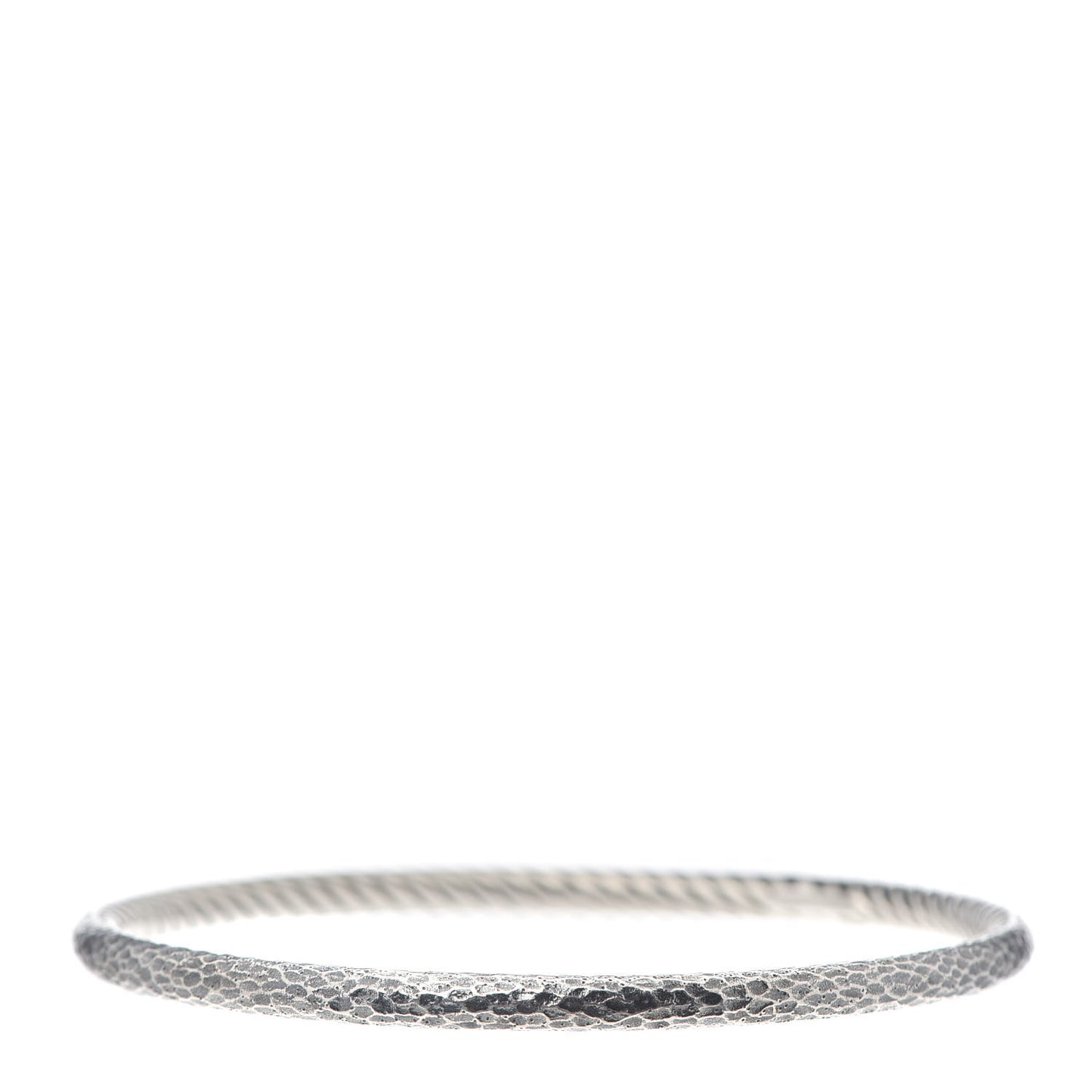 Sterling Silver 4mm Hammered Bangle Bracelet