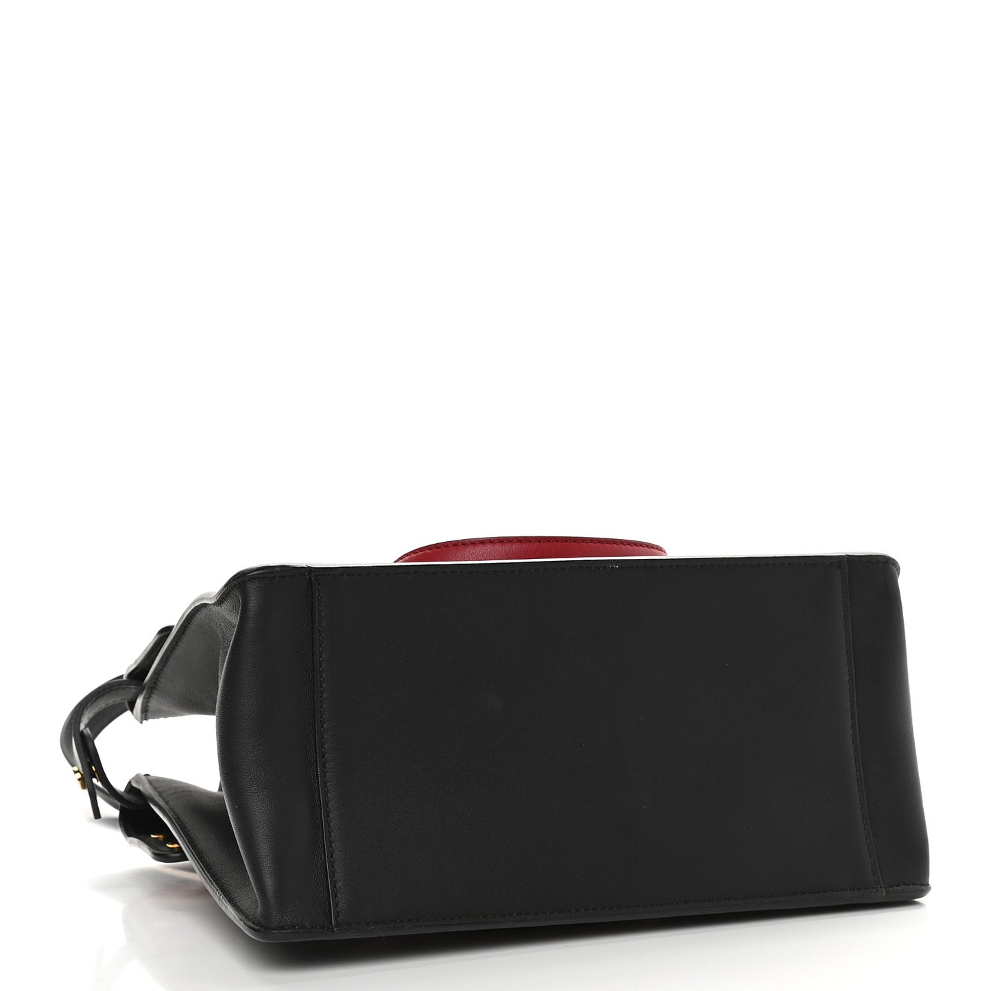 Vitello Grace Suede Small Flip Tote Black Fragola Marrone