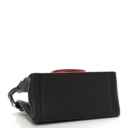 Fendi Vitello Grace Suede Small Flip Tote Black Fragola Marrone 4 of 8