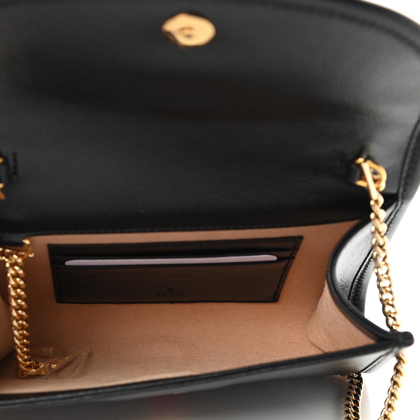 Textured Calfskin Web Mini Rajah Slim Flap Shoulder Bag Black
