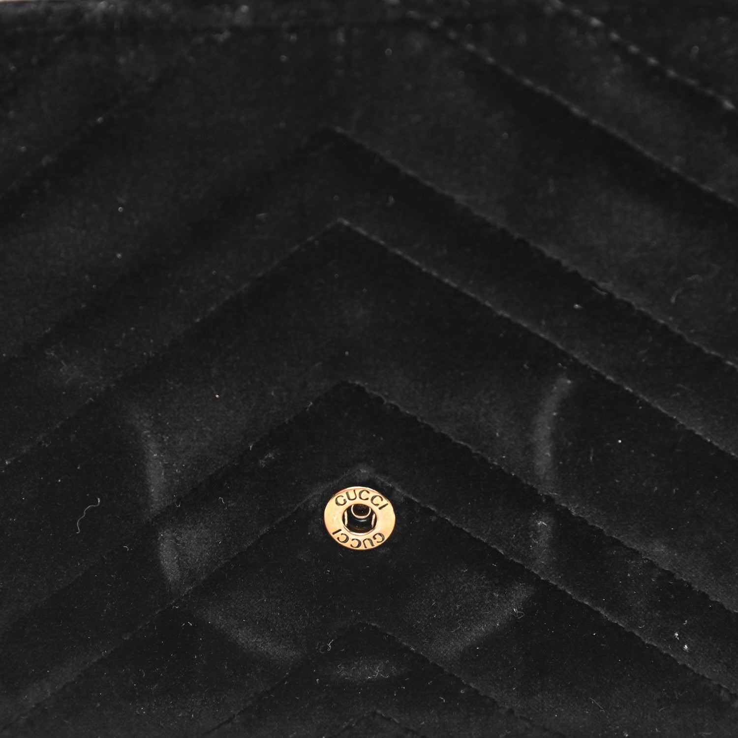 Gucci Velvet Matelasse GG Marmont Chain Wallet Black 10 of 13