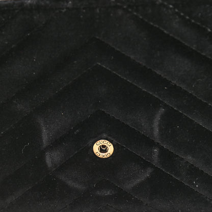 Gucci Velvet Matelasse GG Marmont Chain Wallet Black 10 of 13