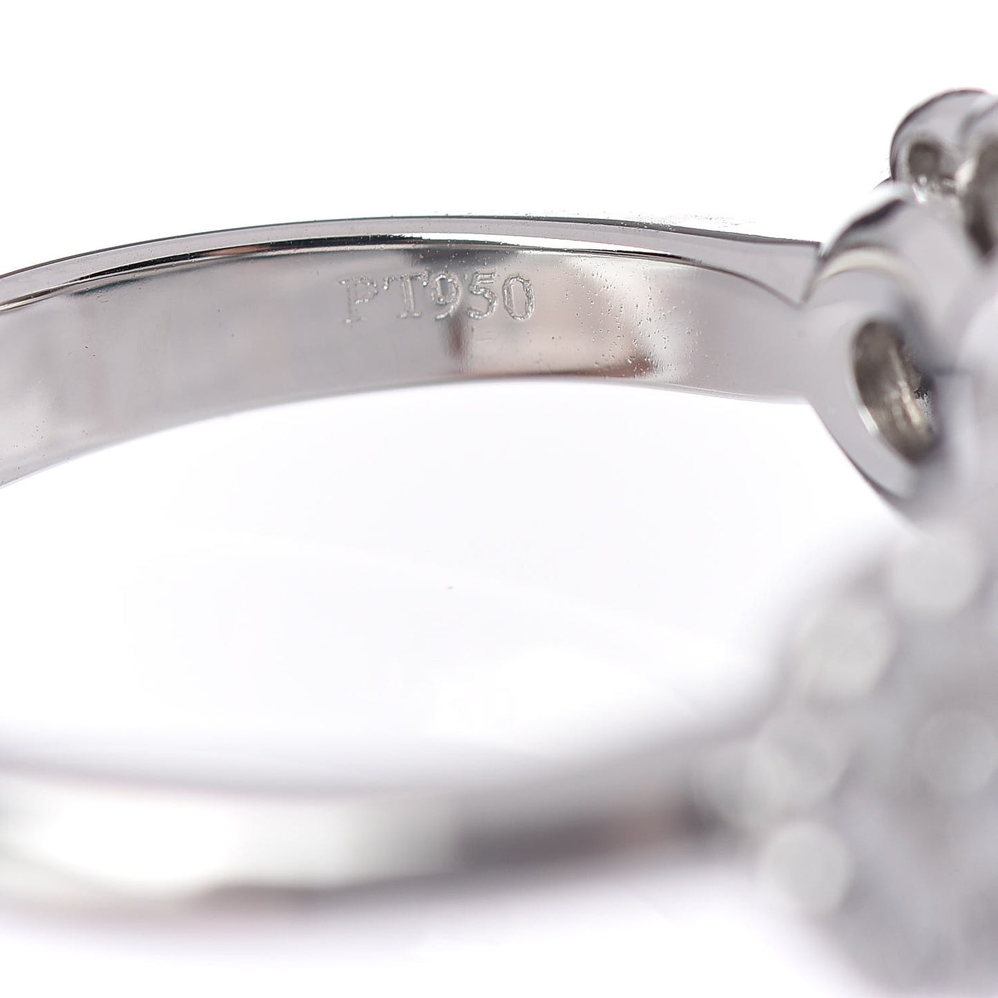Platinum Diamond Three Flower Ring 50 5.5