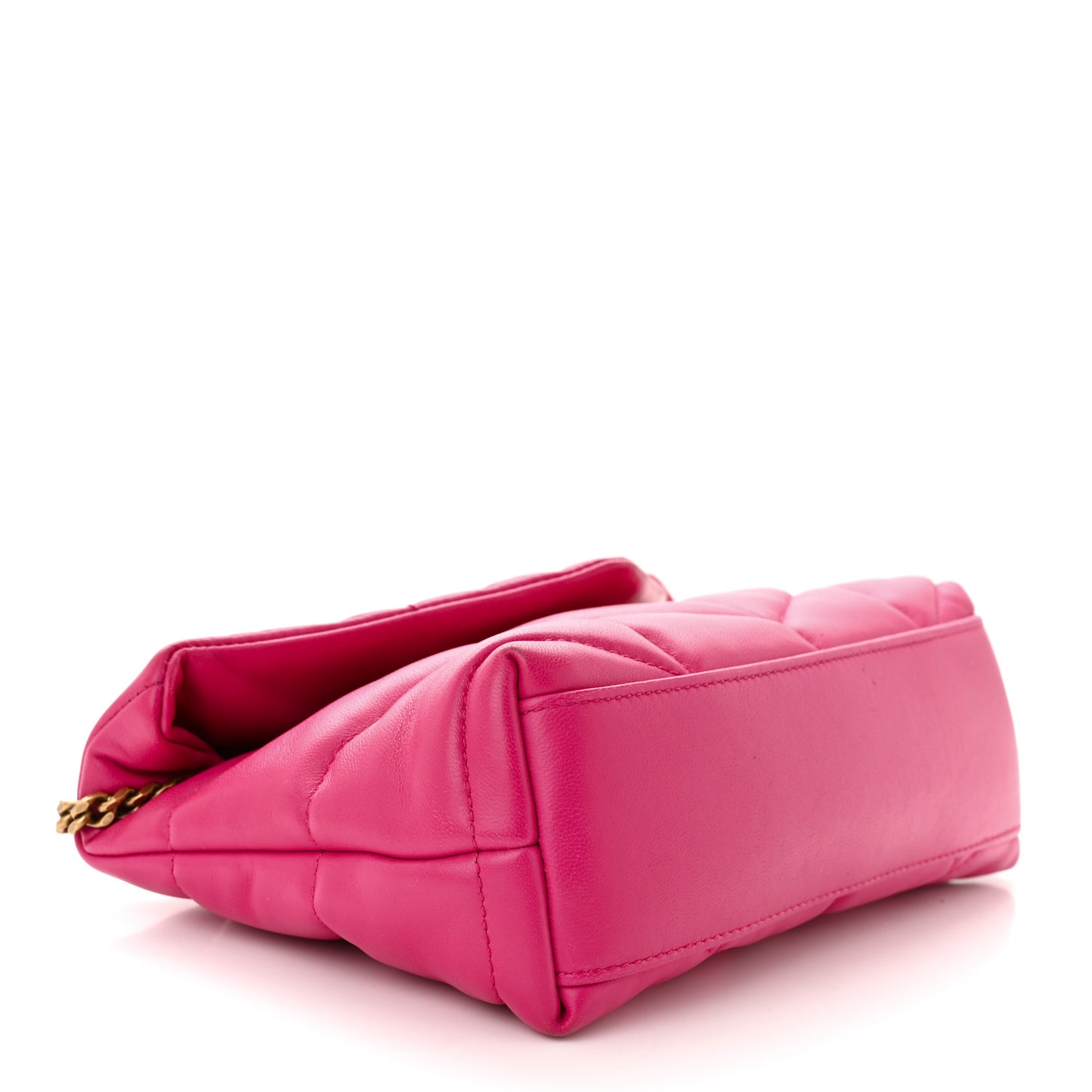 Lambskin Quilted Toy Loulou Puffer Monogram Chain Satchel Bubblegum