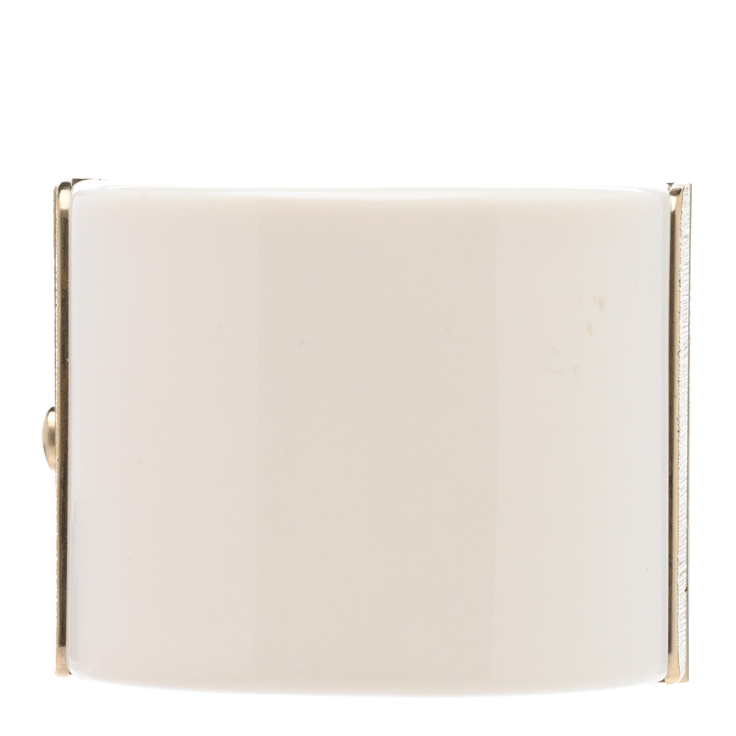 Chanel Resin Baguette Crystal Dubai CC Cuff Bracelet White Gold 3 of 5