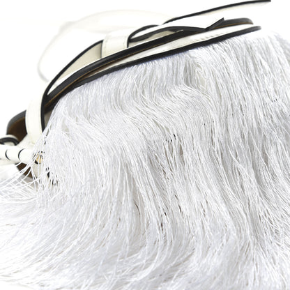 Loewe Calfskin Mini Fringe Gate Crossbody Bag White 7 of 10