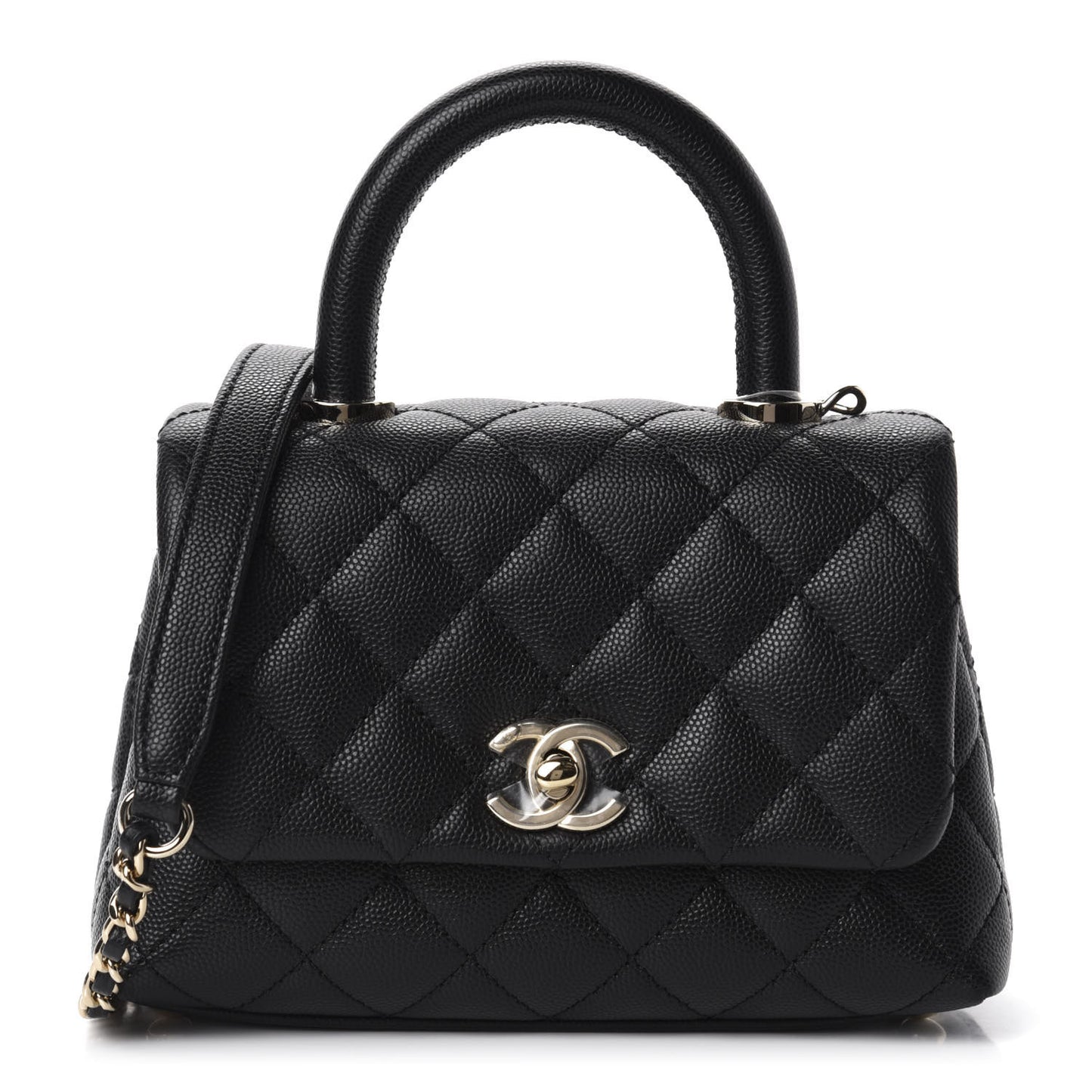Caviar Quilted Extra Mini Coco Handle Flap Black