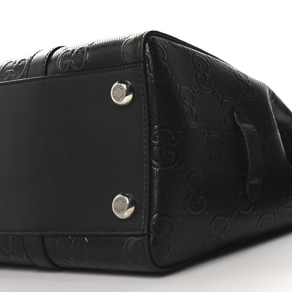 Gucci Calfskin GG Tennis Embossed Tote Bag Black 10 of 10