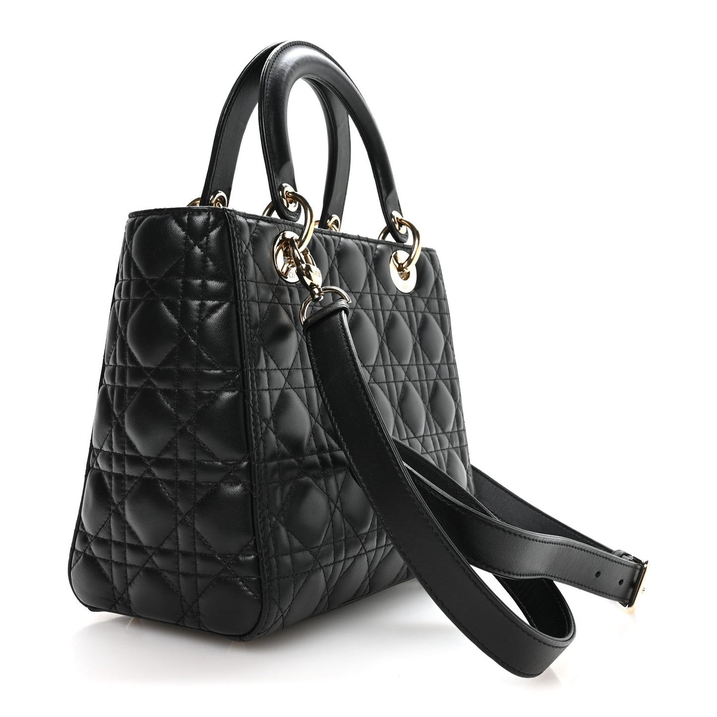 Lambskin Cannage Medium Lady Dior Black