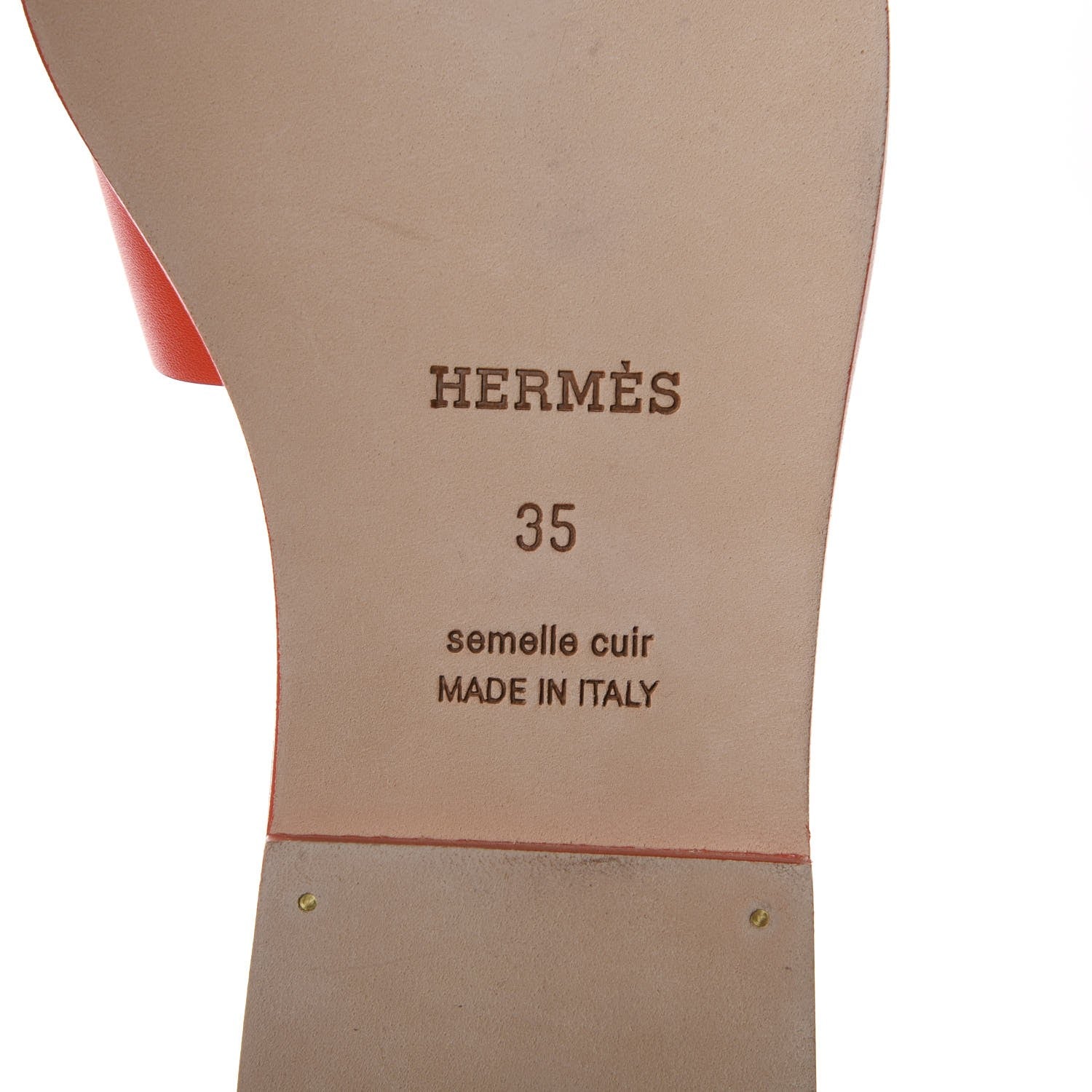 Hermes Box Calfskin Oran Sandals 35 Pavot 7 of 8