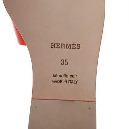 Hermes Box Calfskin Oran Sandals 35 Pavot 7 of 8