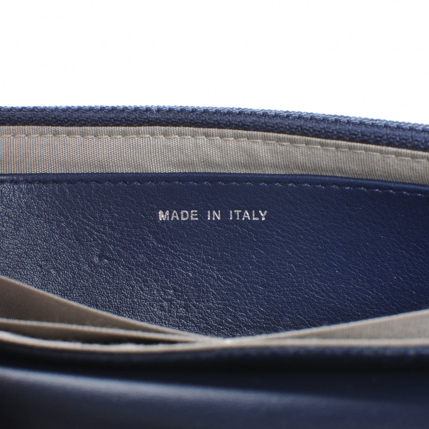 Caviar Half Moon Wallet On Chain Navy