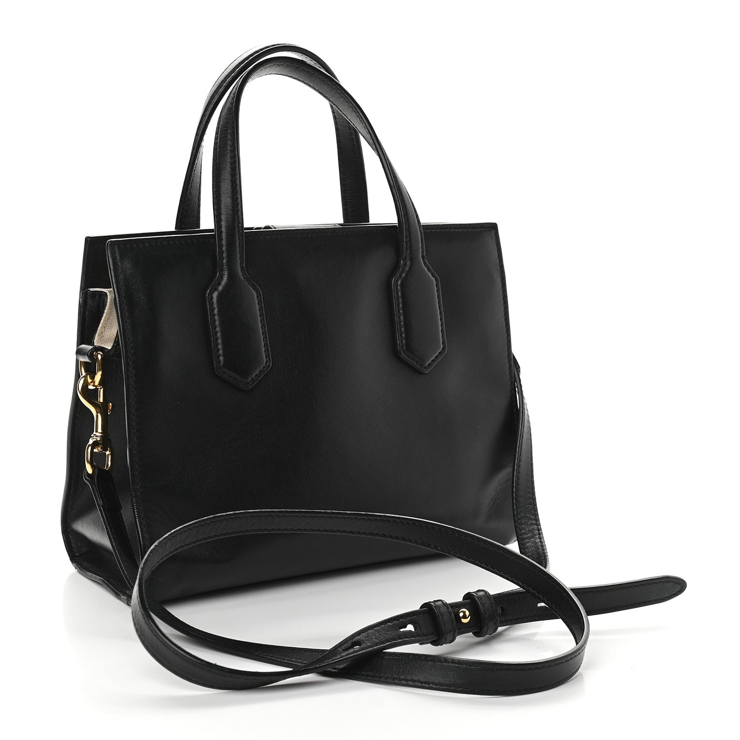 Calfskin Marmont Ribbon Top Handle Bag Black